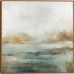 Canvas Art-Kirkland's Home A Quiet Place Gold Framed Canvas Art Print Gray/Blue