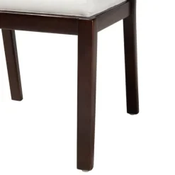 Dining Chairs-Kirkland's Home Abaca And Mahogany Armless Dining Chair Brown/Tan/Ivory