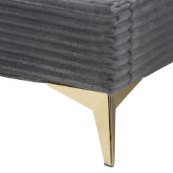Beds & Headboards-Kirkland's Home Abba Velvet Ribbed Queen Bed Frame Gray
