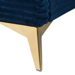 Beds & Headboards-Kirkland's Home Abba Velvet Ribbed Queen Bed Frame Blue