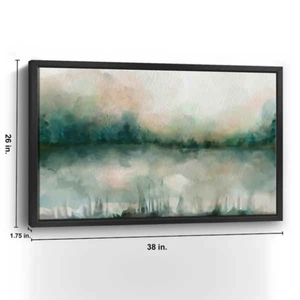 Framed Art-Kirkland's Home Abstract Foggy Marsh Framed Wall Art Tan/Gray/Green