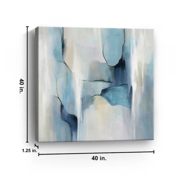 Canvas Art-Kirkland's Home Abstract In Blues Giclee Canvas Art Print Blue/White