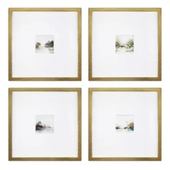 Framed Art-Kirkland's Home Abstract Landscape Framed Art Prints, Set Of 4 White/Green/Blue