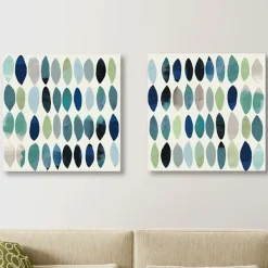 Canvas Art-Kirkland's Home Abstract Leaf Giclee Canvas Art Prints, Set Of 2 Blue/Green