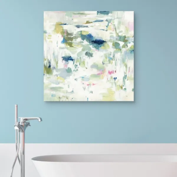 Canvas Art-Kirkland's Home Abstract Reflections Canvas Art Print, 35X35 In. White/Green/Blue