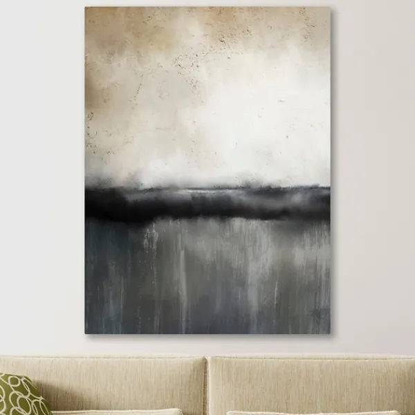 Canvas Art-Kirkland's Home Abstract Sunset Canvas Art Print Tan/Black/White
