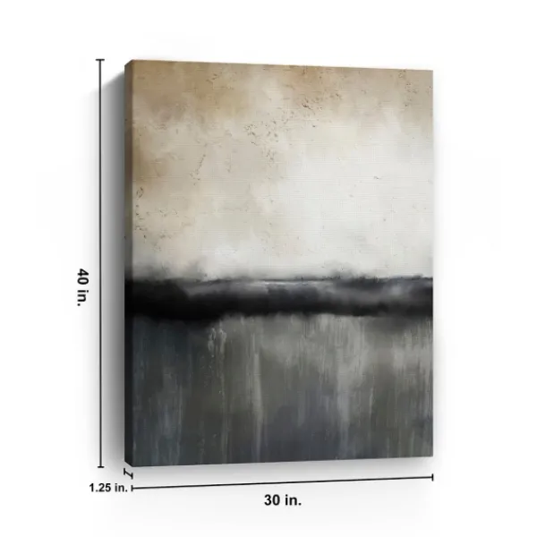Canvas Art-Kirkland's Home Abstract Sunset Canvas Art Print Tan/Black/White