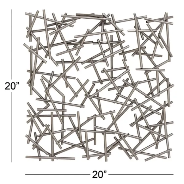 Wall Plaques-Kirkland's Home Abstract Tubes Spill Wall Plaque Silver