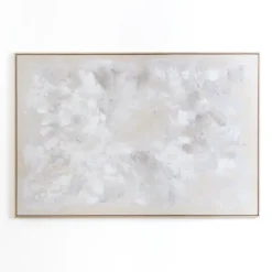 Canvas Art-Kirkland's Home Abstract White Framed Canvas Art Print White/Ivory/Gray
