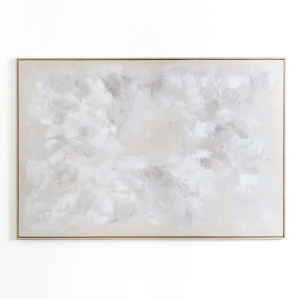 Canvas Art-Kirkland's Home Abstract White Framed Canvas Art Print White/Ivory/Gray