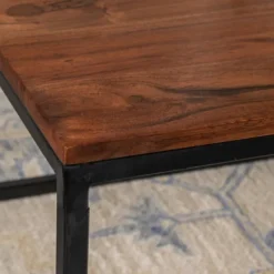 Coffee Tables-Kirkland's Home Acacia Wood And Black Iron Coffee Table Brown
