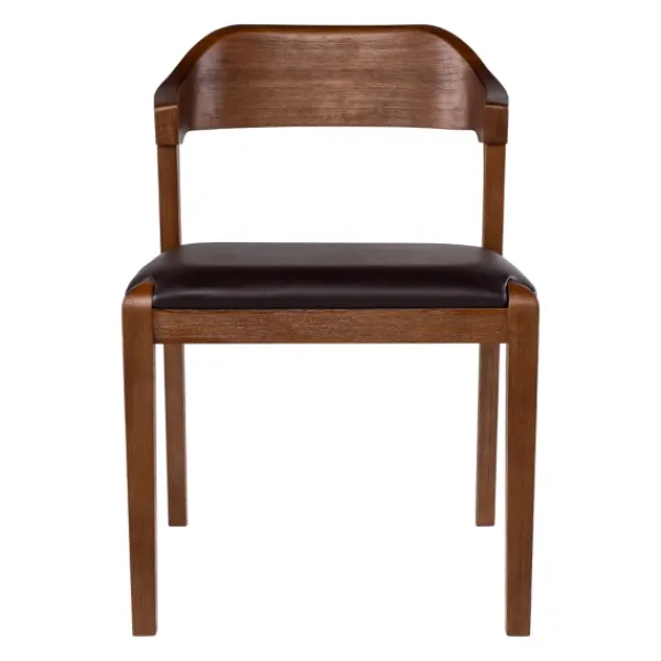 Dining Chairs-Kirkland's Home Acacia Wood And Faux Leather Dining Chair Black