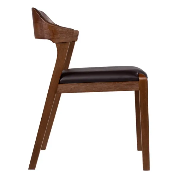 Dining Chairs-Kirkland's Home Acacia Wood And Faux Leather Dining Chair Black