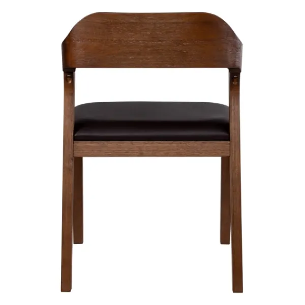 Dining Chairs-Kirkland's Home Acacia Wood And Faux Leather Dining Chair Black