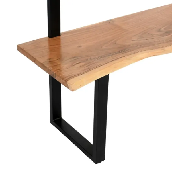 Entryway Furniture-Kirkland's Home Acacia Wood Modern Storage Hooks Hall Tree