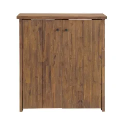 Entryway Furniture-Kirkland's Home Acacia Wood X Back Storage Shoe Cubbie Black/Brown