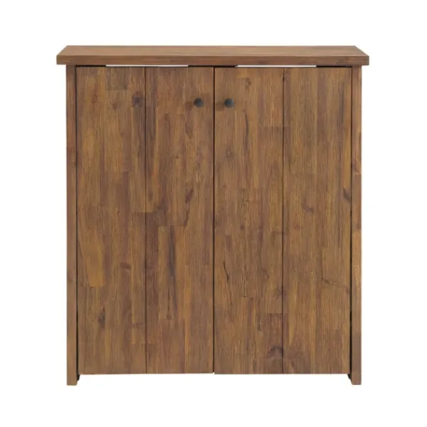 Entryway Furniture-Kirkland's Home Acacia Wood X Back Storage Shoe Cubbie Black/Brown