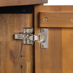 Entryway Furniture-Kirkland's Home Acacia Wood X Back Storage Shoe Cubbie Black/Brown