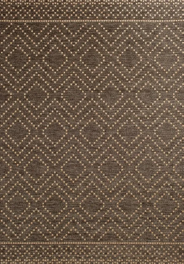 Outdoor Rugs-Kirkland's Home Adelaide Diamond Outdoor Area Rug, 7X9 Brown