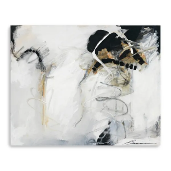 Canvas Art-Kirkland's Home Against All Odds Abstract Canvas Art Print White/Black/Gold