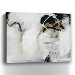 Canvas Art-Kirkland's Home Against All Odds Abstract Canvas Art Print White/Black/Gold