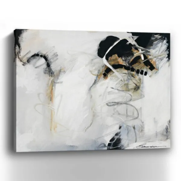 Canvas Art-Kirkland's Home Against All Odds Abstract Canvas Art Print White/Black/Gold
