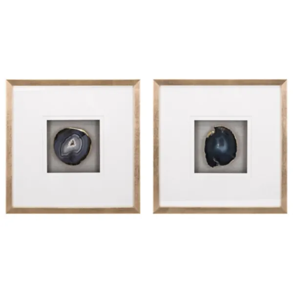 Wall Plaques-Kirkland's Home Agate Shadowbox Framed Wall Plaques, Set Of 2 Blue