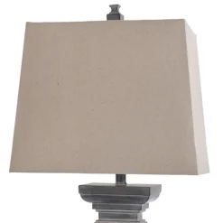 Table Lamps-Kirkland's Home Aged Black Candlestick Base Table Lamp, 33 In. White