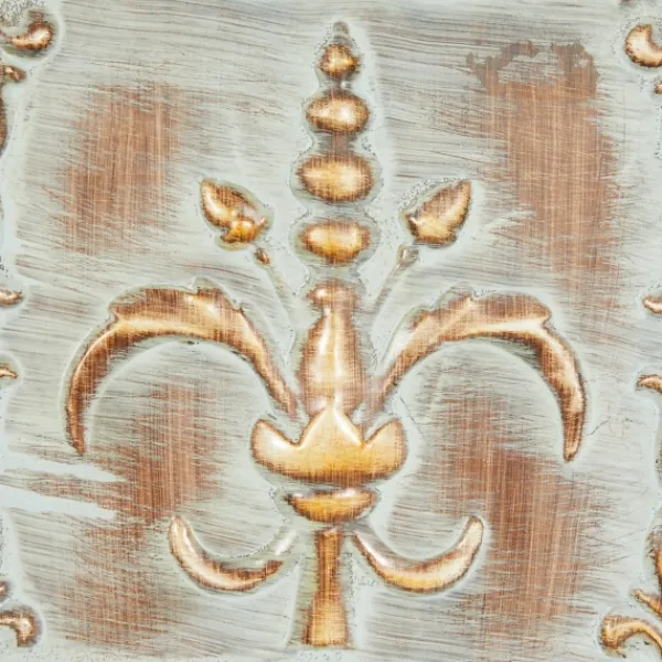 Wall Plaques-Kirkland's Home Aged Brass Fleur-De-Lis 4-Pc. Panel Wall Art Gold/Green