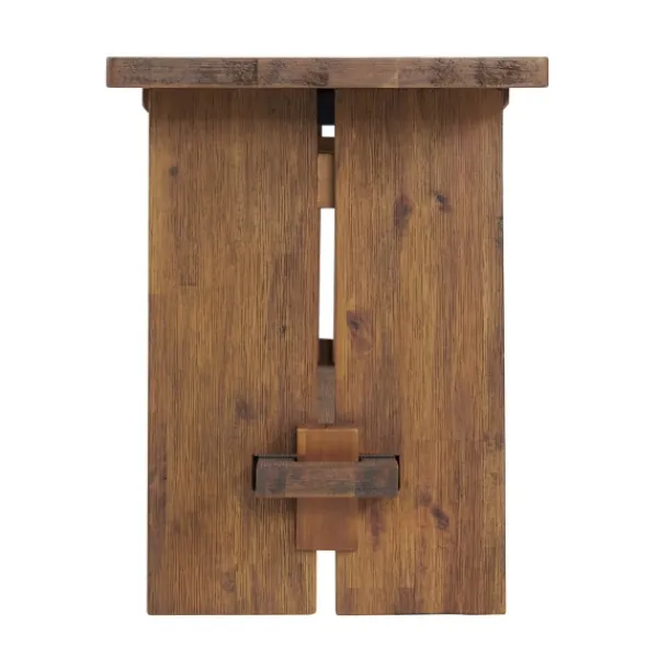 Benches & Ottomans-Kirkland's Home Aged Brown Acacia Wood Board Bench
