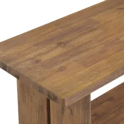 Benches & Ottomans-Kirkland's Home Aged Brown Acacia Wood Board Bench