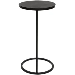 Accent & End Tables-Kirkland's Home Aged Metal Frame Slab Top Accent Table Black
