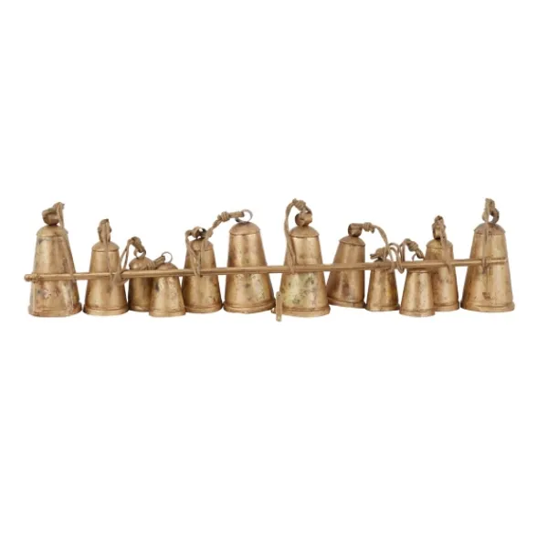 Decorative Accents-Kirkland's Home Aged Triangle Bells Wall Plaque Gold