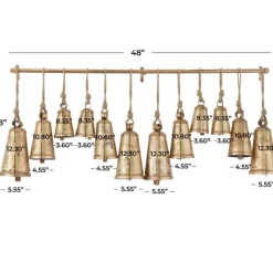 Decorative Accents-Kirkland's Home Aged Triangle Bells Wall Plaque Gold