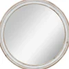 Decorative Mirrors-Kirkland's Home Aged Wood Round Mirror White