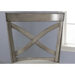 Bar Stools & Counter Height Stools-Kirkland's Home Aged X Back Counter Swivel Stool Gray