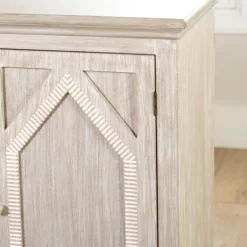 Cabinets & Sideboards-Kirkland's Home Alana Washed 4-Door Cabinet White