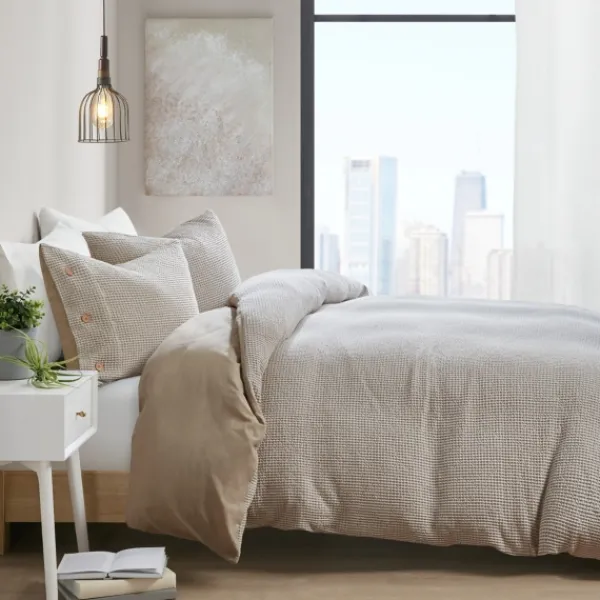 Duvets-Kirkland's Home Alaya 4-Pc. California King Waffle Duvet Set Tan