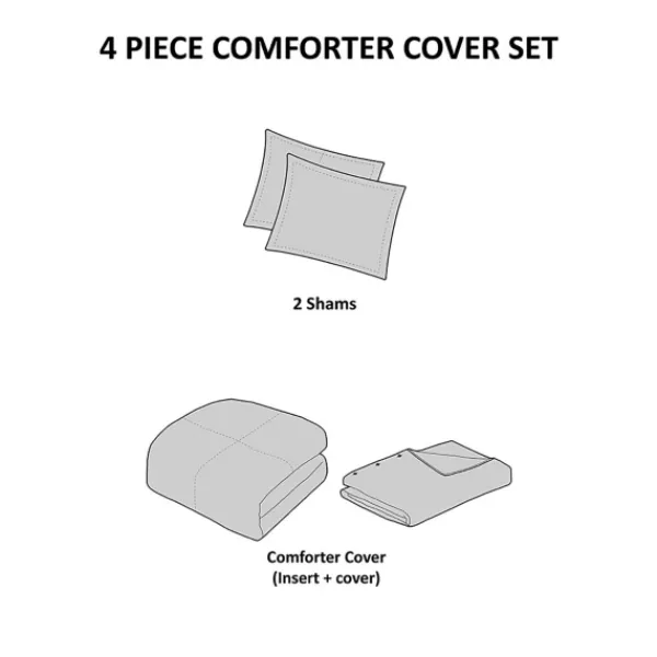 Duvets-Kirkland's Home Alaya 4-Pc. Full/Queen Waffle Duvet Set Tan