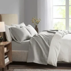 Bed Sheets-Kirkland's Home All Season Moisture Wicking King Sheet Set Gray