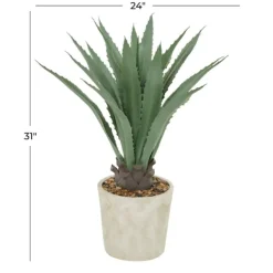 Arrangements & Greenery-Kirkland's Home Aloe Barbadensis In Pebble Planter Green/White