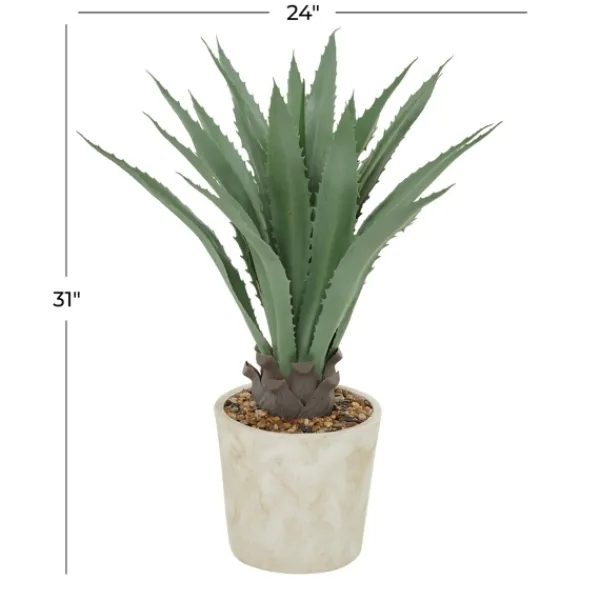Arrangements & Greenery-Kirkland's Home Aloe Barbadensis In Pebble Planter Green/White