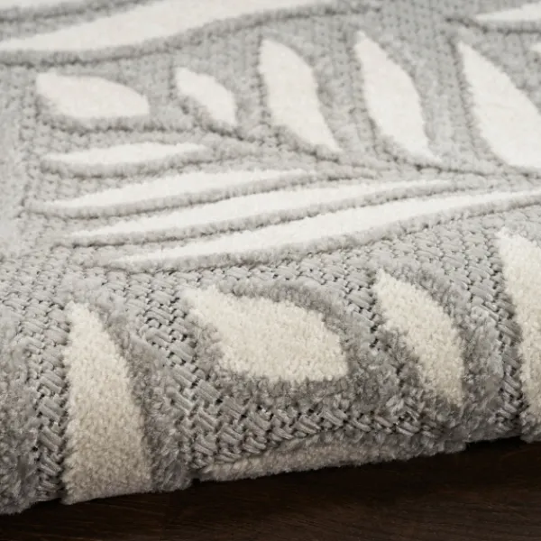 Outdoor Rugs-Kirkland's Home Aloha Ash Botanical Indoor/Outdoor Area Rug, 7X10 Green/White
