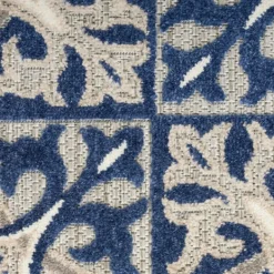 Outdoor Rugs-Kirkland's Home Aloha Blue Geometric Indoor/Outdoor Area Rug, 6X9 Blue/Gray
