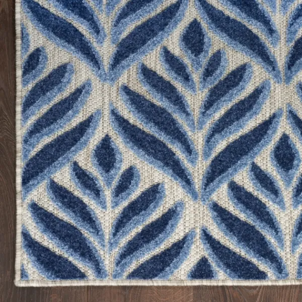 Outdoor Rugs-Kirkland's Home Aloha Botanical Indoor/Outdoor Rug, 3X5 Blue