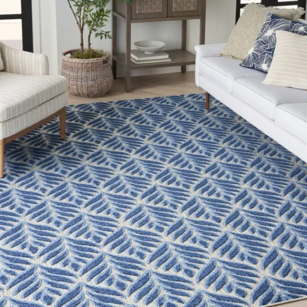 Outdoor Rugs-Kirkland's Home Aloha Botanical Indoor/Outdoor Rug, 3X5 Blue