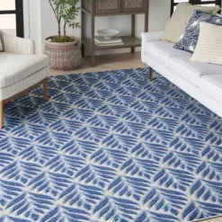 Outdoor Rugs-Kirkland's Home Aloha Botanical Indoor/Outdoor Rug, 7X10 Blue