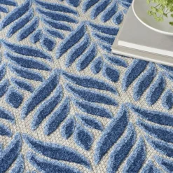Outdoor Rugs-Kirkland's Home Aloha Botanical Indoor/Outdoor Rug, 7X10 Blue