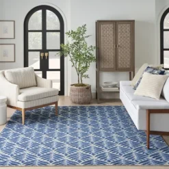 Outdoor Rugs-Kirkland's Home Aloha Botanical Indoor/Outdoor Rug, 7X10 Blue