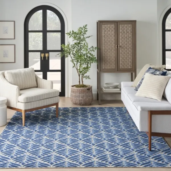 Outdoor Rugs-Kirkland's Home Aloha Botanical Indoor/Outdoor Rug, 7X10 Blue